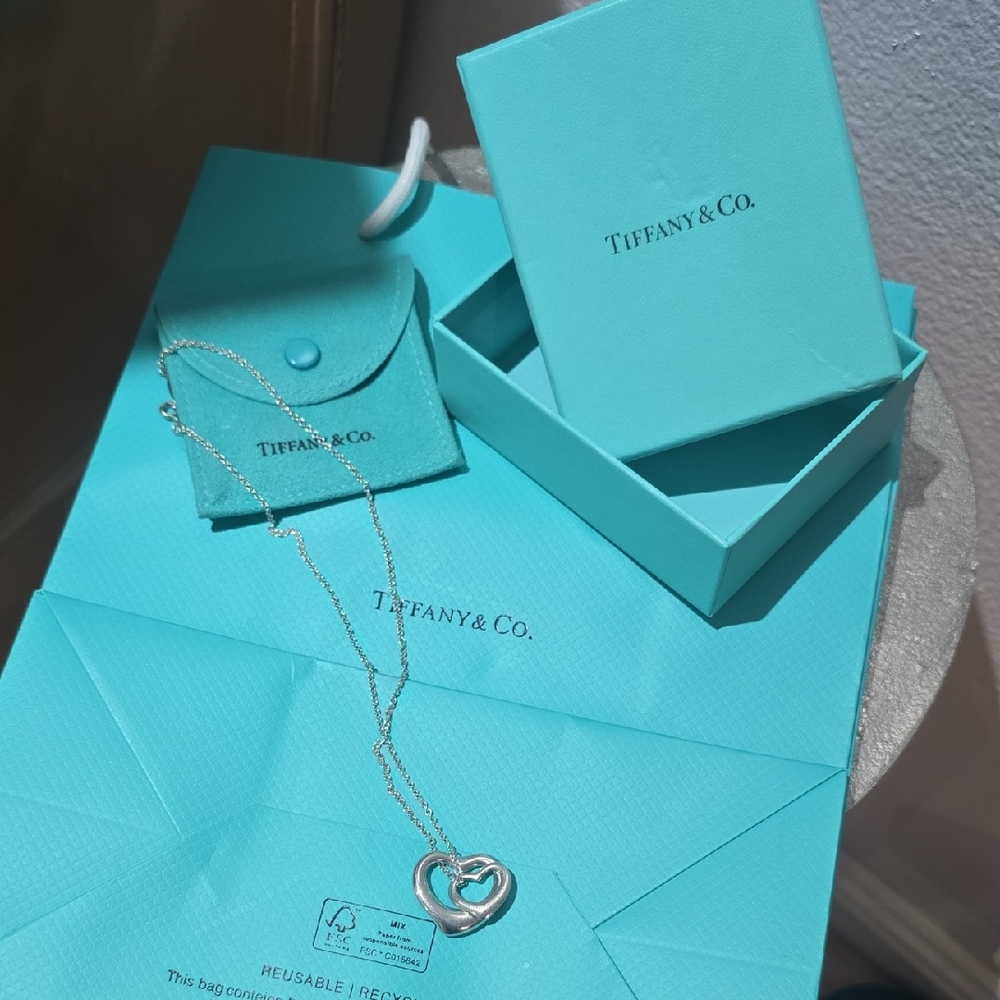 Tiffany & Co. Silver Double Heart Necklace
